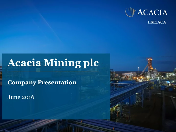 acacia mining plc