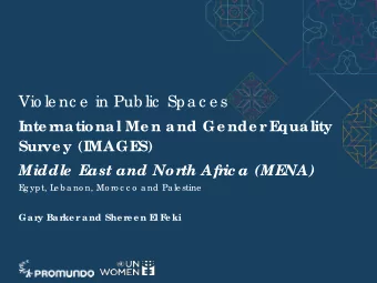 Vio le nc e  in Pub lic  Spa c e s  Inte r  national Me n and Ge nde r  E  quality  Sur  ve y
