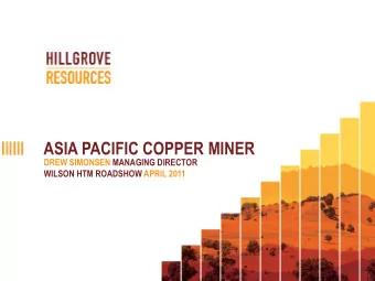 ASIA PACIFIC COPPER MINER  DREW SIMONSEN MANAGING DIRECTOR  WILSON HTM ROADSHOW APRIL 2011