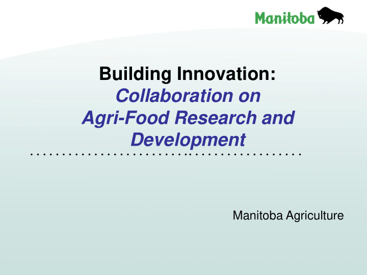 building innovation collaboration on agri food research