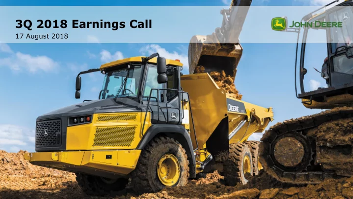 3q 2018 earnings call