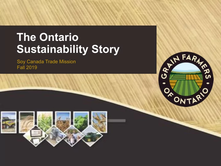 the ontario sustainability story