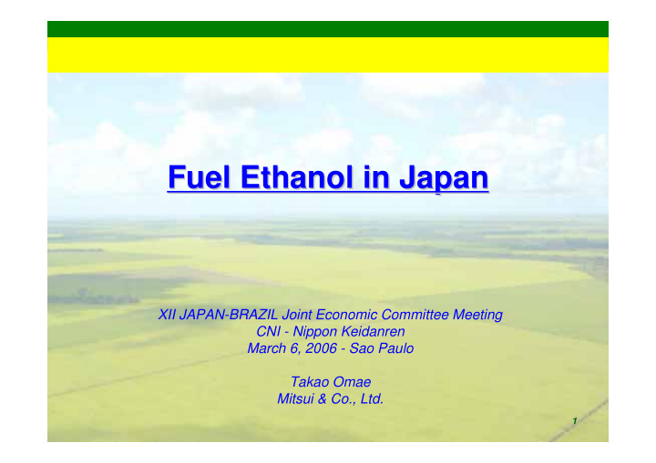 fuel ethanol in japan fuel ethanol in japan
