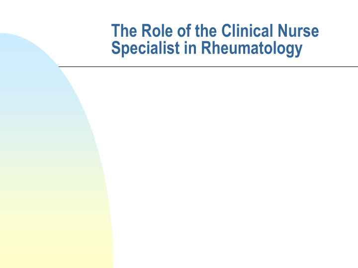 the role of the clinical nurse