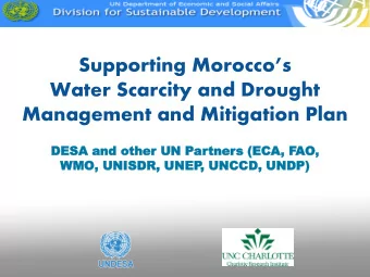 Water Scarcity and Drought  Management and Mitigation Plan  DESA and  DESA and othe  other  r UN