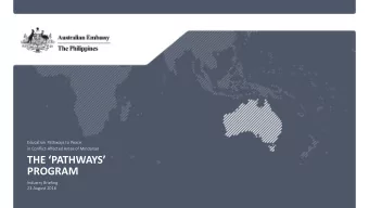 PROGRAM  Industry Briefing  23 August 2016  AUSTRALIA: A LONG-TERM PARTNER IN EDUCATION