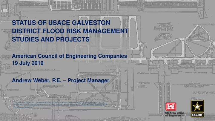 status of usace galveston