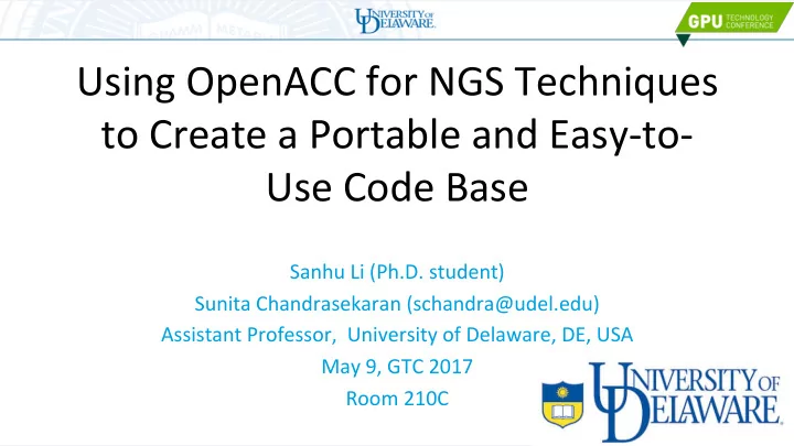 using openacc for ngs techniques to create a portable and