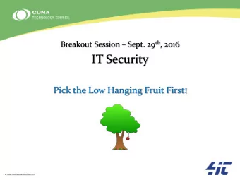 IT Security Pick the Low Hanging Fruit First !  A little bit about me    Degree in Computer