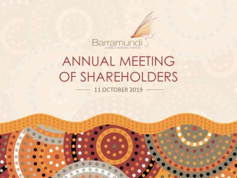 ANNUAL MEETING  OF SHAREHOLDERS  11 OCTOBER 2019  Agenda  Preliminary matters  Chairs