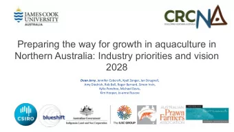 Preparing the way for growth in aquaculture in  Northern Australia: Industry priorities and vision