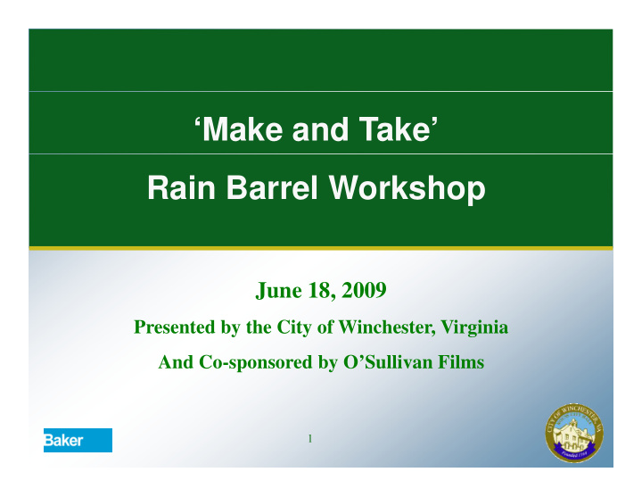 make and take rain barrel workshop