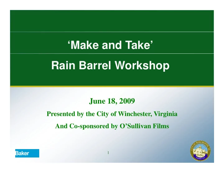 make and take rain barrel workshop