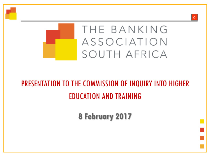 presentation to the commission of inquiry into higher