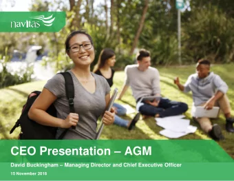 CEO Presentation  AGM David Buckingham  Managing Director and Chief Executive Officer  15