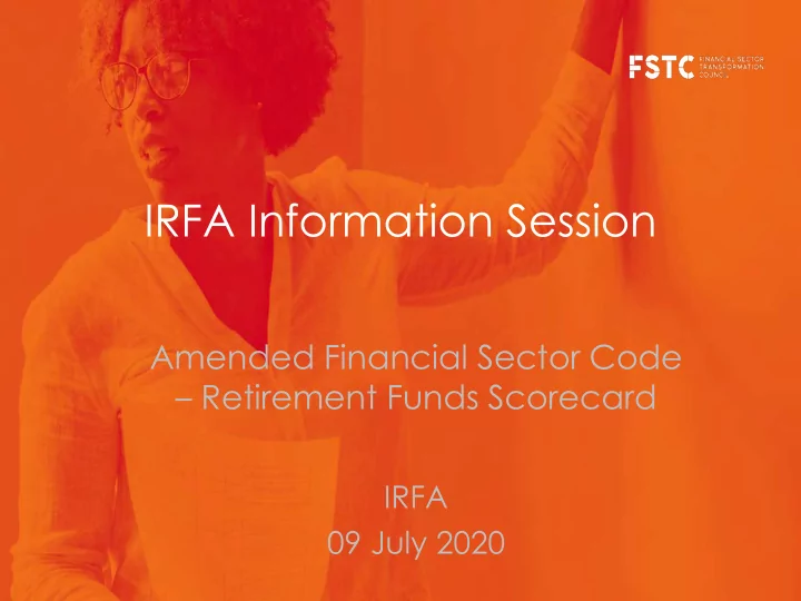 irfa information session