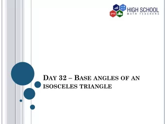 An isosceles triangle has the following key  properties:  (a) Two of its sides are equal  (b) Two