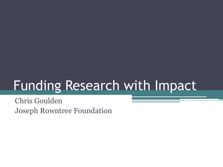 funding research with impact