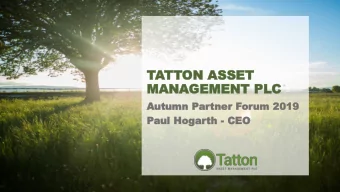 MA  MANAGEMENT PL  GEMENT PLC  C  Aut  utumn  umn Par  artn  tner  er For  orum  um 20  2019  19