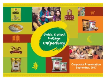 Corporate Presentation  September, 2017  Important Notice  Safe  fe Harbor  This presentation