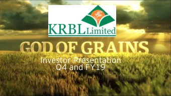 Investor Presentation  Q4 and FY19  1  Safe Harbor  This presentation contains statements that