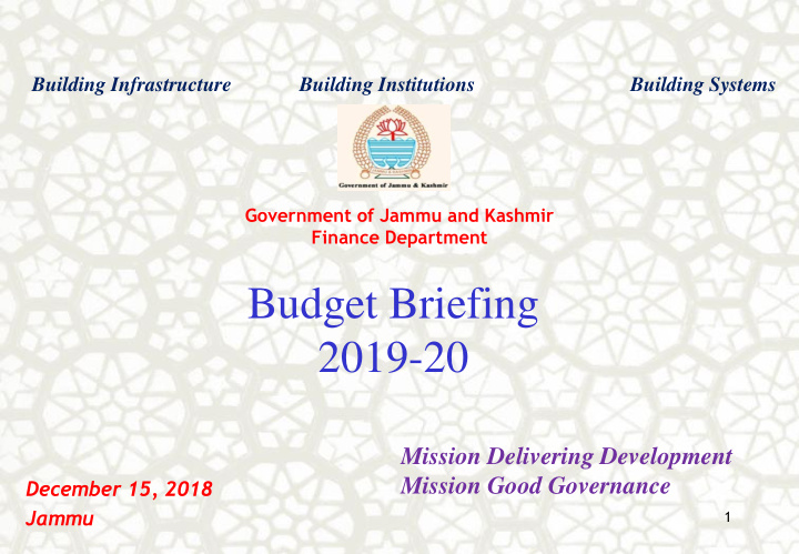 budget briefing 2019 20