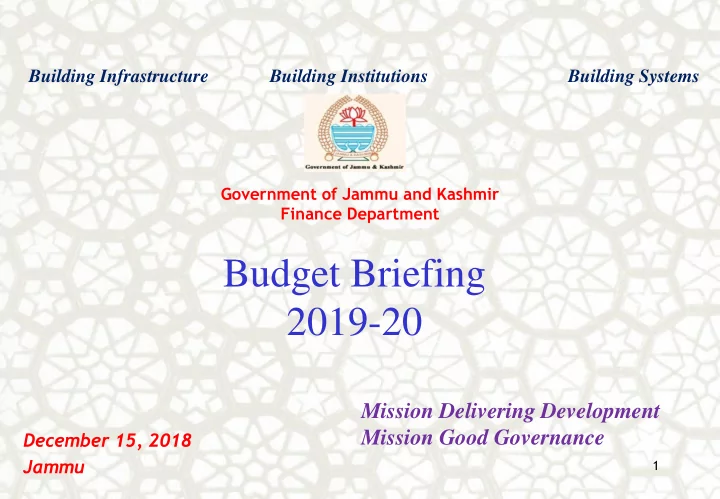 budget briefing 2019 20