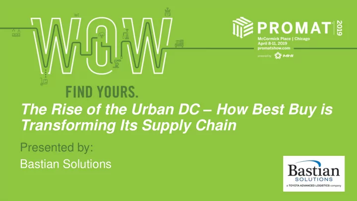 transforming its supply chain
