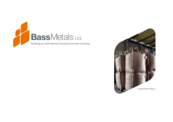 Building an international industrial minerals business.  Disclaimer &amp; Cautionary Statements