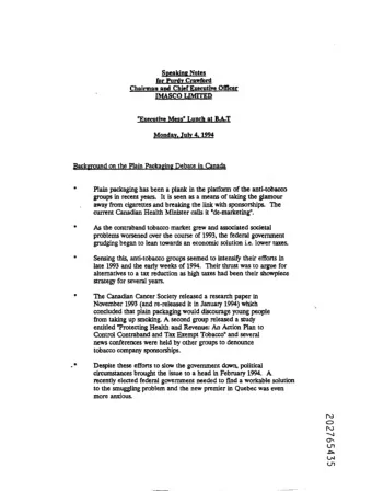 for  rdv Crawfor d Chairman and Chief Executive Office r IMASO LIMITE D &quot;Executive