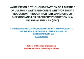 VALORIZATION OF THE LIQUID FRACTION OF A MIXTURE OF LIVESTOCK WASTE AND CHEESE WHEY FOR BIOGAS