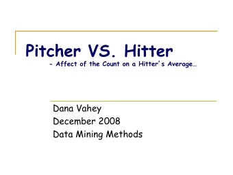 - Affect of the Count on a Hitter  s Average  Dana Vahey  December 2008  Data Mining Methods