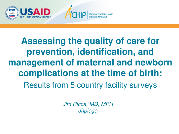 assessing the quality of care for prevention