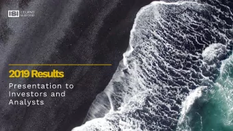 2019 Results  Presentation to  Investors and  Analysts  Forward Looking  2019 Results  Statements