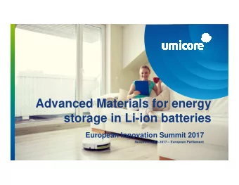 Advanced Materials for energy  storage in Li-ion batteries  European Innovation Summit 2017