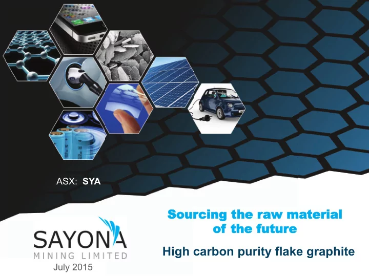 sourcing the raw material of the future high carbon