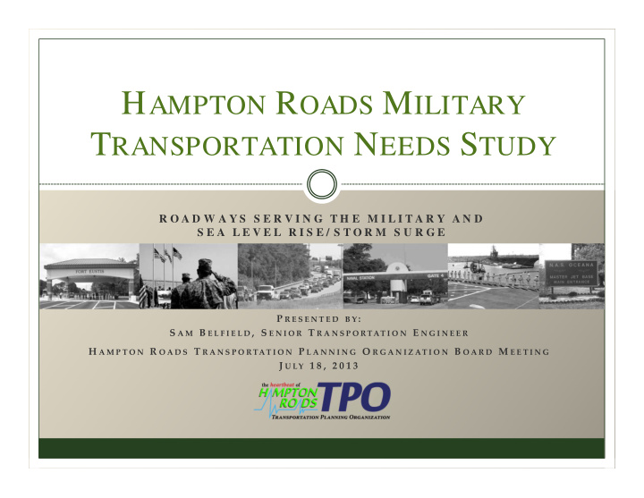 hampton roads military transportation needs study