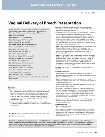 Vaginal Delivery of Breech Presentation Outcomes: Reduced perinatal mortality, short-term neonatal