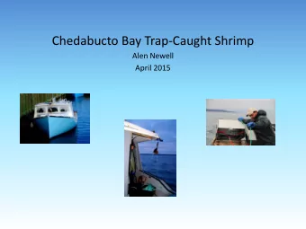 Chedabucto Bay Trap-Caught Shrimp  Alen Newell  April 2015  The Vision  Tuna  Lobster Trap  Shrimp