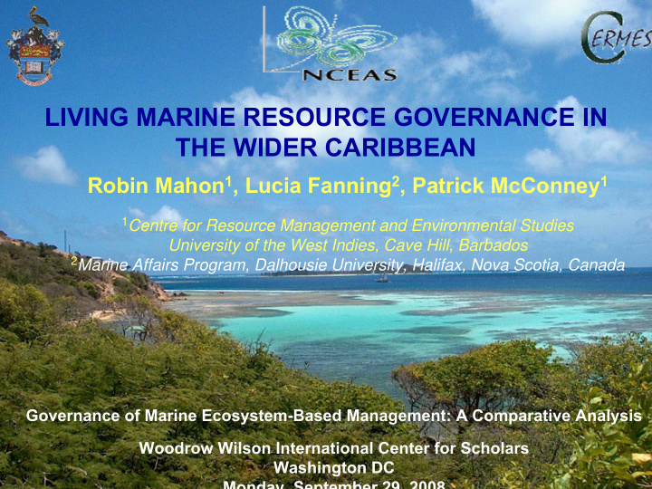 living marine resource governance in the wider caribbean