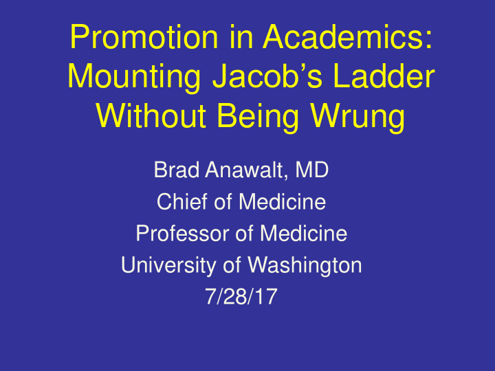 promotion in academics