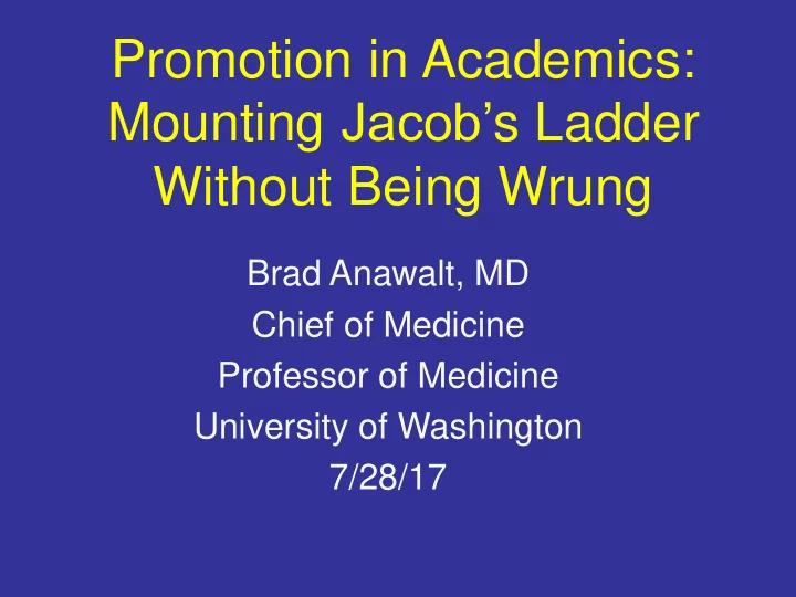 promotion in academics