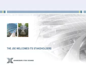 THE JSE WELCOMES ITS STAKEHOLDERS  www.jse.co.za  Annual results presentation 2010  March 2011