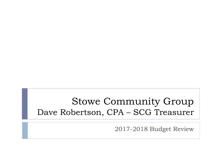 stowe community group