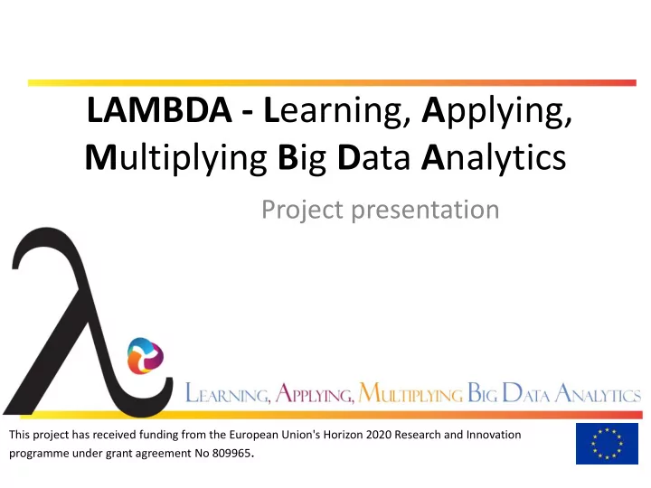 lambda l earning a pplying