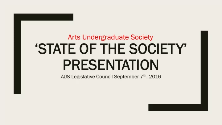 state of the society