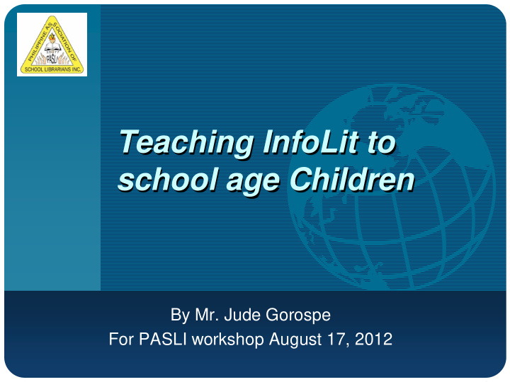 teaching infolit to school age children