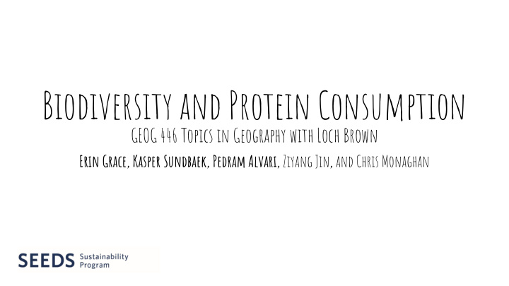 biodiversity and protein consumption