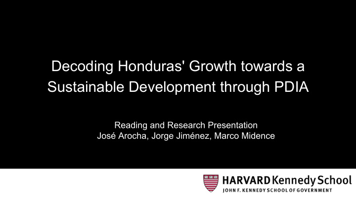 decoding honduras growth towards a sustainable