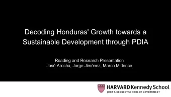 Decoding Honduras' Growth towards a  Sustainable Development through PDIA  Reading and Research